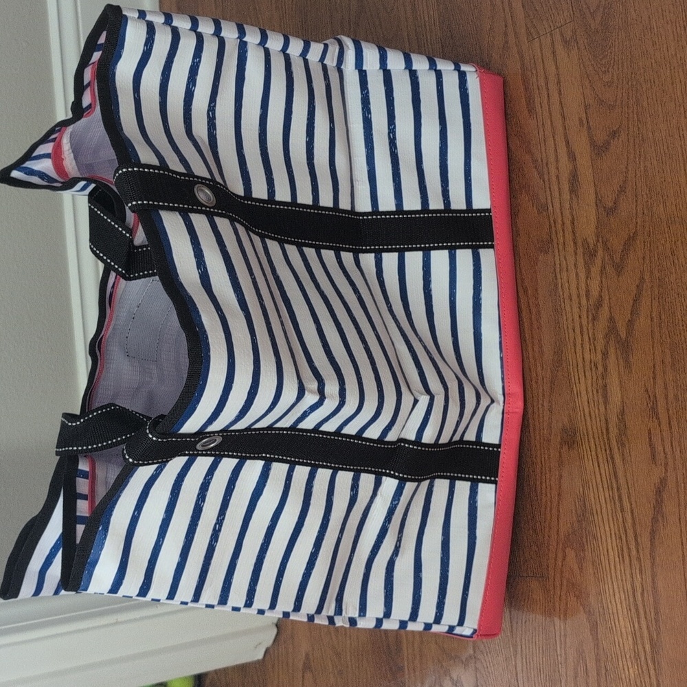 Scout 3 Boys xl Striped Tote Bag with Pink Trim